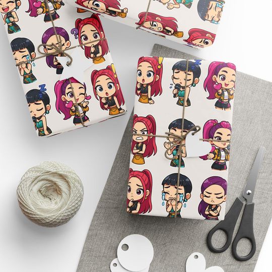 K-Pop Demon Hunter Huntrix Girls Rumi Zoey Mira Wrapping Paper - Unique Gift Wrap, K-Pop Fans, Occasion Gift, Decorative Paper