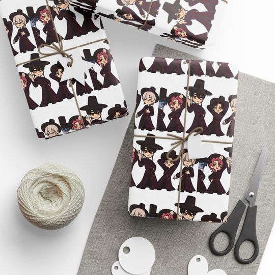 Discover K-Pop Demon Hunter Halloween Wrapping Paper, Jinu and Saja Boys Theme, Gift Wrap Roll, Festive Holiday Decor, Unique Gift Packaging, Spooky