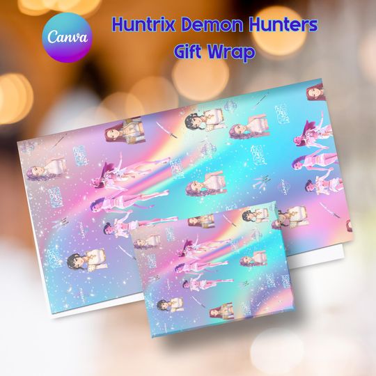 Huntrix Demon Hunters Gift Wrap, KPop Demon Hunter, Kpop Anime