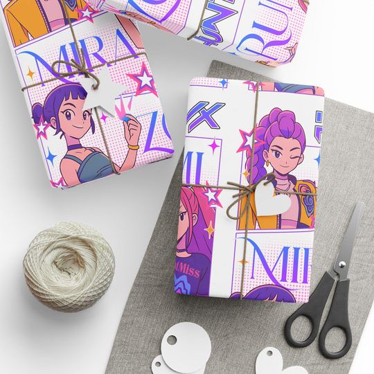 KPOP Demon Hunter Wrapping Paper | Anime Gift Wrap | Cute KPOP Inspired Wrapping Paper for Birthdays, Holidays & Fans