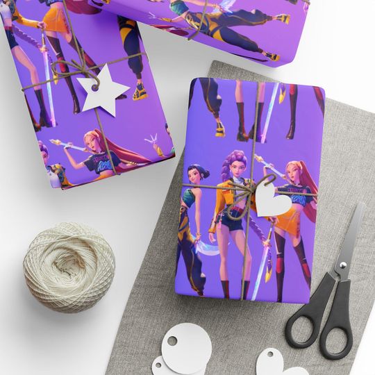 Discover Trendy KPop Demon Hunters Characters Gift Wrapping Paper, Halloween, Christmas, Birthday Gift