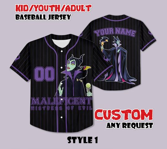 Discover Custom Maleficent Mistress of Evil Baseball Jersey, Disney Villain Jersey Shirt, Halloween Maleficent Baseball Jersey, Birthday Gifts