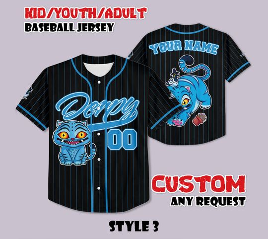 Custom Derpy Tiger Baseball Jersey, Personalized Kpop Demon Hunters Baseball Jersey, Derpy Tiger Gift For Fan, Birthday Gifts