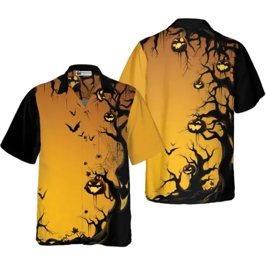 Discover Scary Halloween Tree Shirt, Haunted Hawaiian Shirt