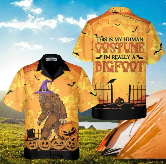This Is My Human Costume Short Sleeve Halloween Hawaiian Shirt