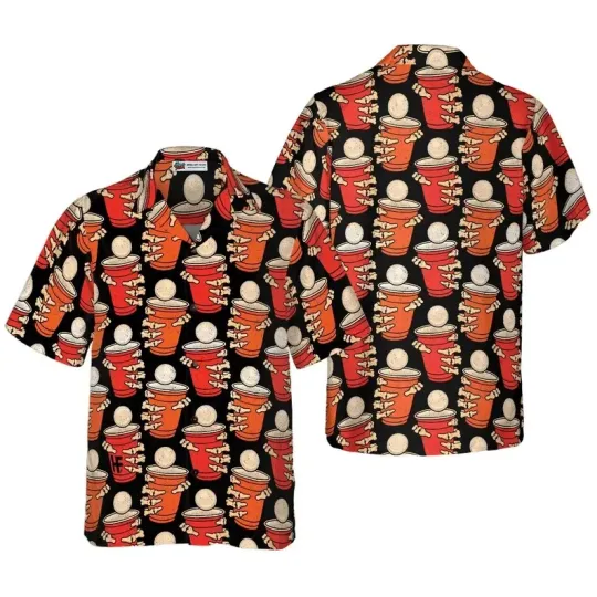 Discover Beer Pong Halloween Party Hawaiian Shirt Aloha Shirt For Men and Women