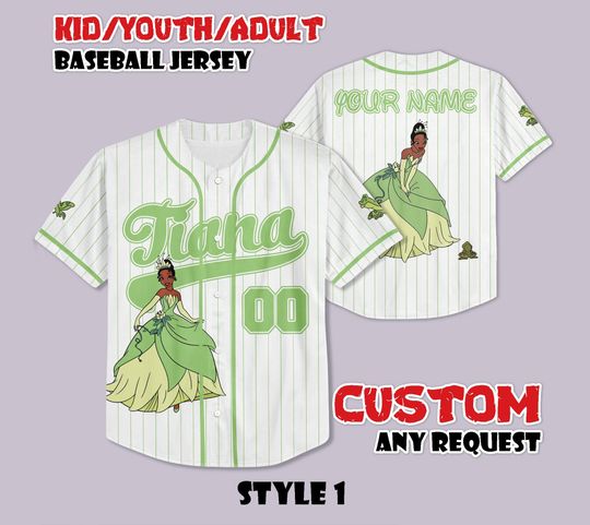 Discover Custom Tiana Baseball Jersey, The Princess and the Frog Shirt, Personalized Tiana Baseball Jersey, Magic Kingdom Shirt, Disney Gift for Fans