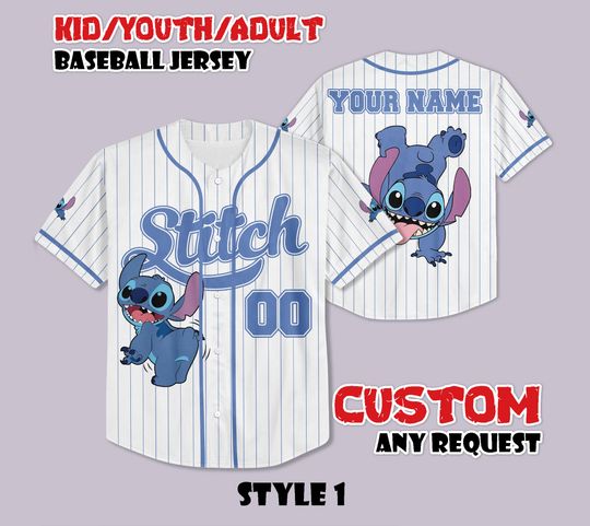 Discover Custom Stitch Baseball Jersey, Disneyland Baseball Shirt, Personalized Disney Stitch Jersey, Magic Kingdom Shirt, Disney for Fans