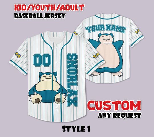 Custom PKM Sn Lax Baseball Jersey, Funny Anime Baseball Tee, Personalized PKM Lover, Gift for PKM Fans, Birthday Gifts