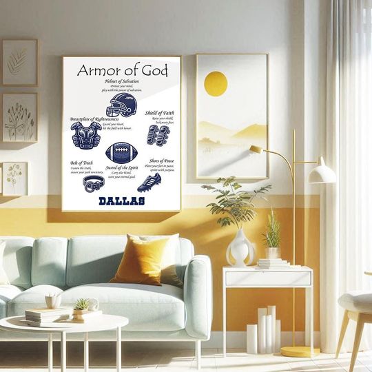 Discover Armor of God Dallas Football Poster Christian Sports Art Premium Matte Vertical Poster