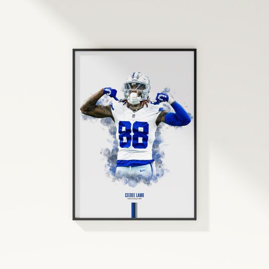 CeeDee Lamb Dallas Cowboys Poster Football Wall Art