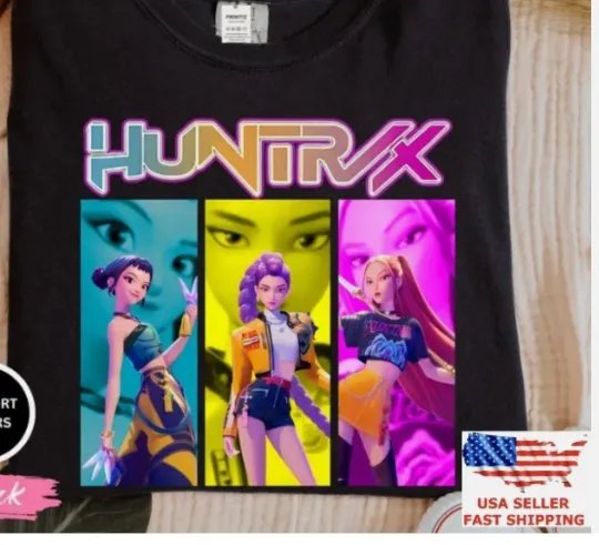 Kpop Demon Hunters Jinu Manga Shirt + Huntrix Pin Limited, Gift For Fan