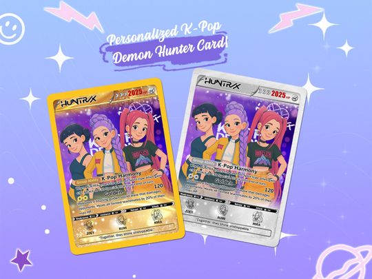 Custom K-Pop Demon Hunter Card  Personalized HUNTR/X Fan Gift, Anime-Style Idol Keepsake, HUNTR/X -Inspired Keepsake Card, Gift for Fans