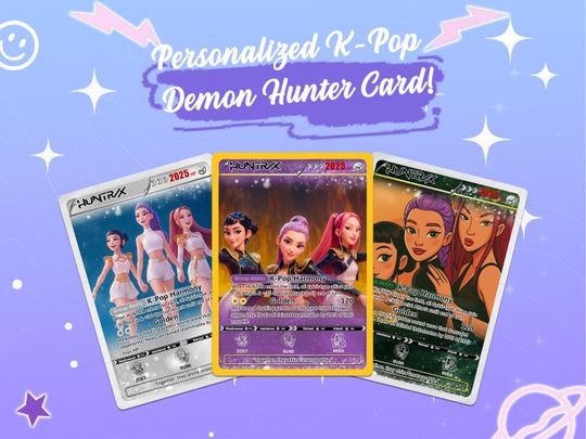 Personalized K-Pop Demon Hunter Card  Custom HUNTR/X Anime Fan Collectible, Unique Idol-Inspired Card, Gift for K-Pop Fans & Collectors