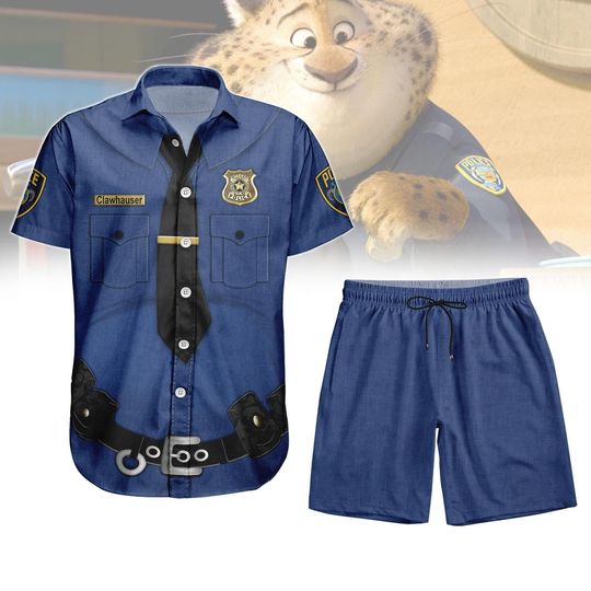 Discover Clawhauser Button Shirt, Men Shorts, Disney Zootopia Cosplay Costume, Animal Kingdom, Disneyland Shirt, Disney World, Halloween Gift