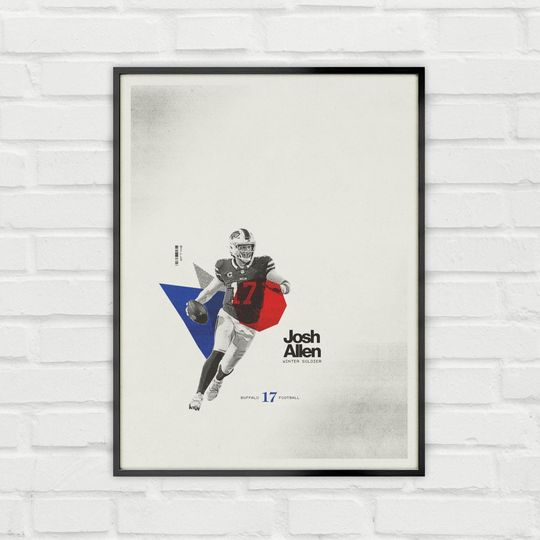 Josh Allen Buffalo Bills Vertical Poster Football Wall Art