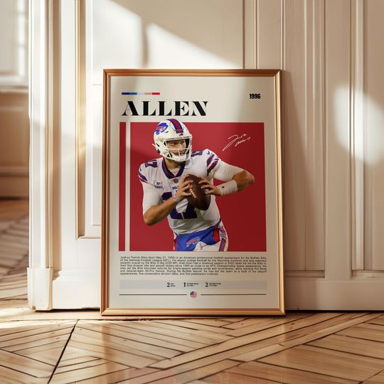 Josh Allen Buffalo Bills Football Poster - Sports Wall Art for Fans