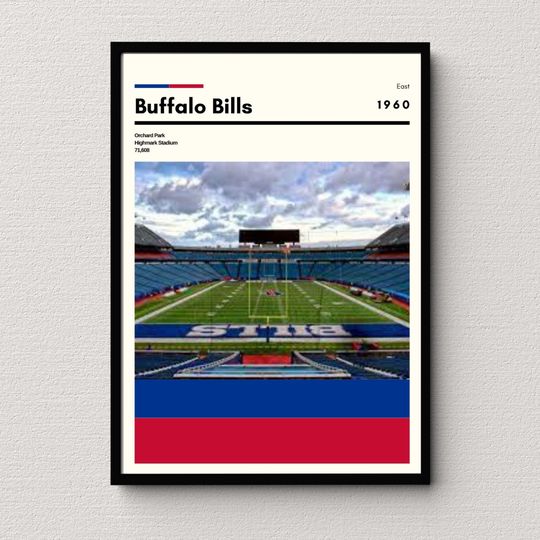 Discover Buffalo Bills Poster | Highmark Stadium Print | football Stadium Print | football Dorm Print | Sports Art | Buffalo Bills fan gift