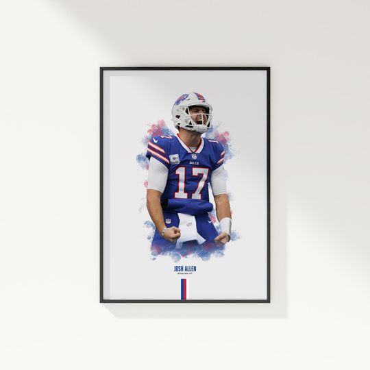 Josh Allen Buffalo Bills Football Poster - Vertical Wall Art