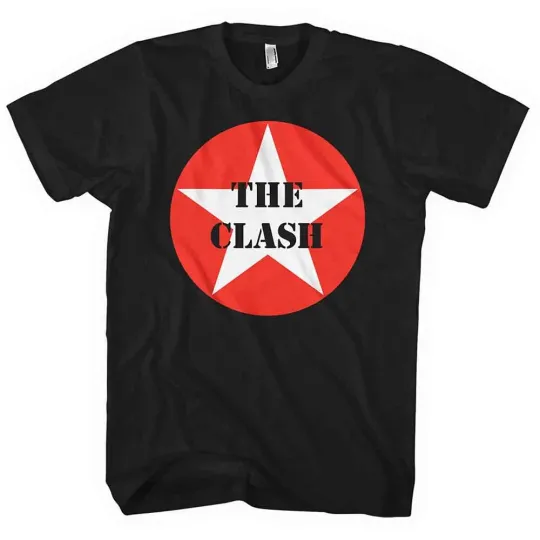 Discover Official Black T Shirt The Clash Punk 'Star Badge' Classic Logo XXL