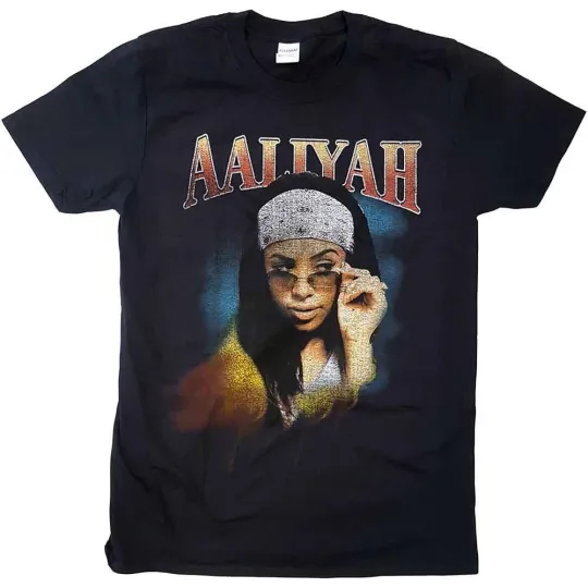 Aaliyah Trippy Logo T-Shirt Men’s Black Large