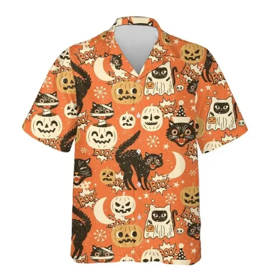 Discover Vintage Halloween Hawaiian Shirts for Men Women, Halloween Pumpkin