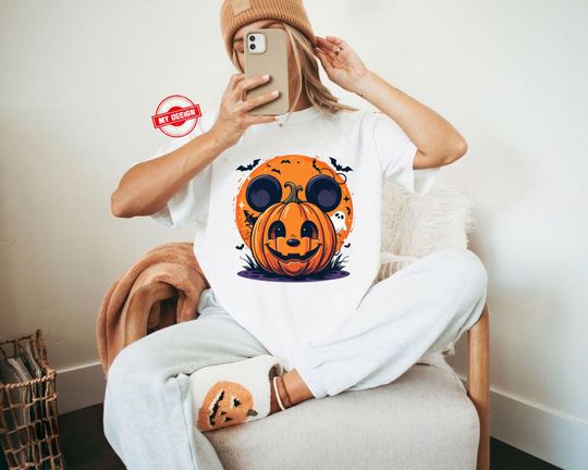 Discover Spooky Mickey Pumpkin Halloween Tee, Fall Shirt