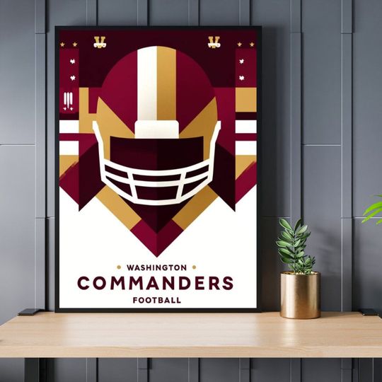 Washington Commanders Digital Poster - Bold & Vibrant Sports Art for Office, Games Room, Bedroom, Basement