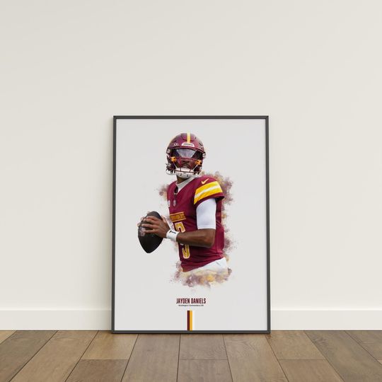 Jayden Daniels Washington Commanders Poster Football Wall Art Digital Download