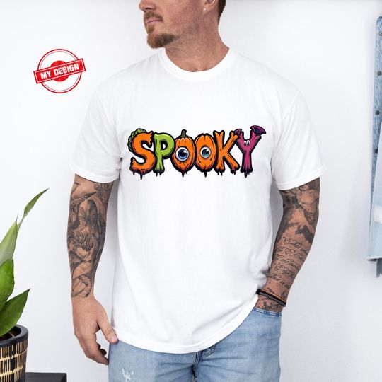 Discover Spooky Garment-Dyed T-Shirt, Halloween Tee