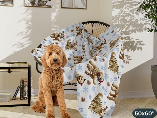 Discover Goldendoodle Christmas Throw Blanket, Dog Lover Gift, Holiday Dog Blanket