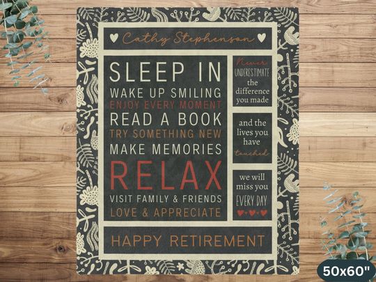 Discover Retirement Gifts Blanket for Women & Men, Minky Velvet Throw