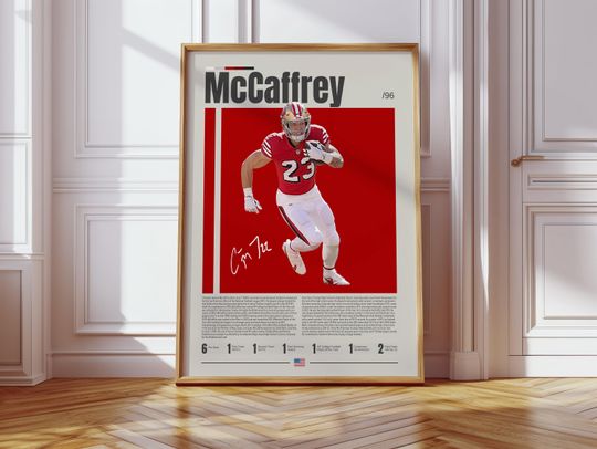 Christian McCaffrey San Francisco 49ers Football Poster - Sports Wall Art for Fans