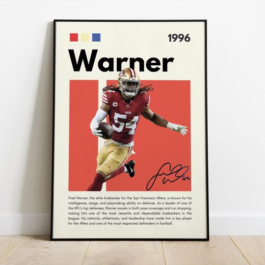 Discover Fred Warner Poster |San Francisco 49ers | Sport Poster| Football | football wall art| football poster | Bedroom Sport Decor| Man's Cave| Office Gift|