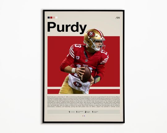 Discover Brock Purdy Poster, San Francisco 49ers Poster, football Poster, Sports Poster, football Fans, Football Poster, football Wall Art, Sports Bedroom Posters