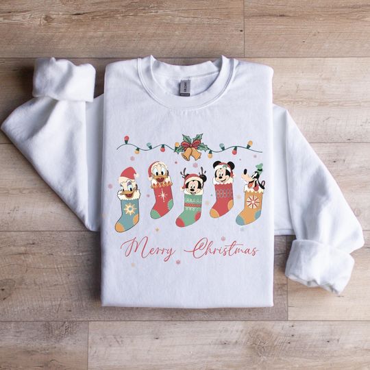 Discover Mickey Christmas Sweatshirt, Cute Holiday Mickey Mouse Sweatshirt, Friends Xmas Sweater, Gift For Her
