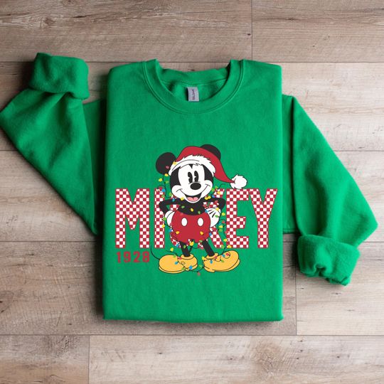 Discover Mickey Christmas Sweatshirt, Cute Holiday Mickey Mouse Sweatshirt, Friends Xmas Sweater, Gift For Her