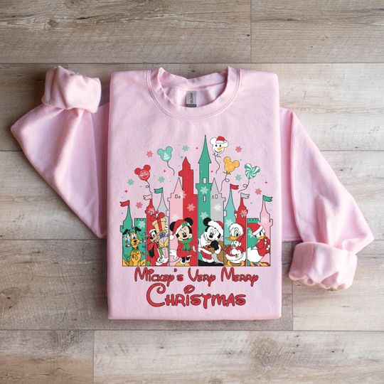 Discover Mickey's Very Merry Christmas Sweatshirt, Vintage Disney Sweatshirt, Cute Holiday Mickey Mouse Sweatshirt, Minnie, Friends Xmas Sweater