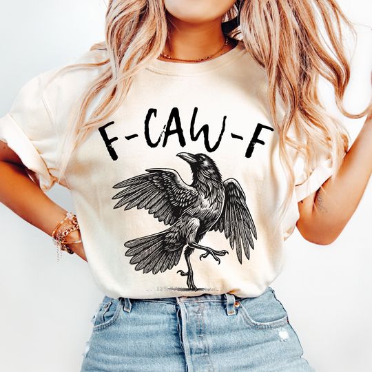 Discover Funny Crow T-Shirt, F-Caw-F TShirt, Black Crow Shirt, Raven Lover Gift, Funny Raven T Shirt, Gothic Crow Tee,Black Bird Shirt