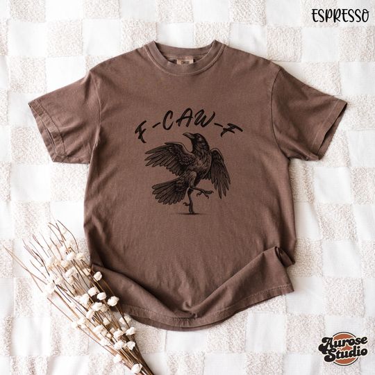 Discover Funny Crow Shirt, F-Caw-F T-Shirt, Halloween Black Crow Shirt, Raven Lover Gift, Spooky Funny Raven Sweater, Gothic Crow Tee