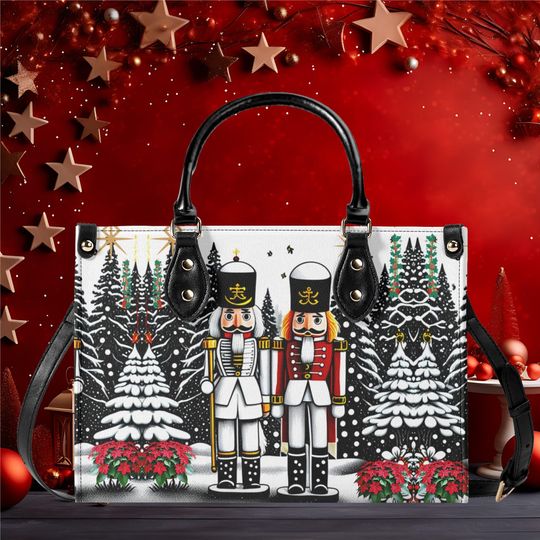 Discover Luxury Women's Vegan Leather Tote Bag with Christmas Holiday