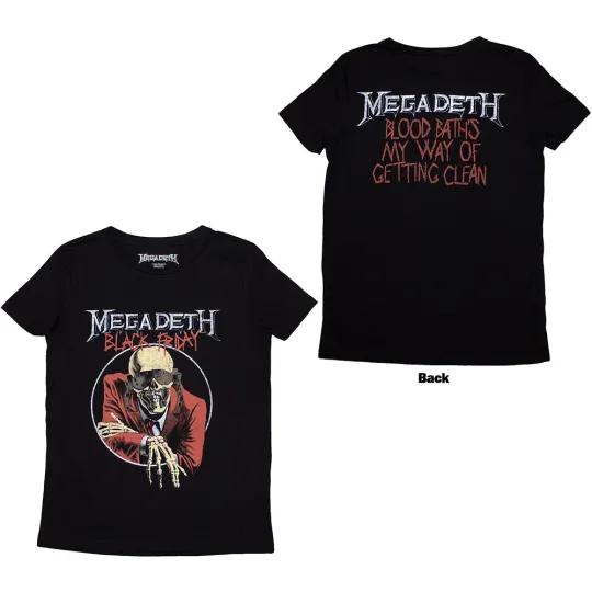 Megadeth Ladies T-Shirt Black Friday Back Print