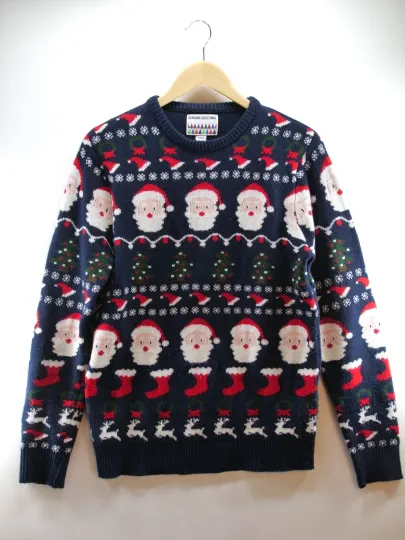 SEASONS GREETING CHRISTMAS SANTA SWEATER UGLY SWEATER SMALL