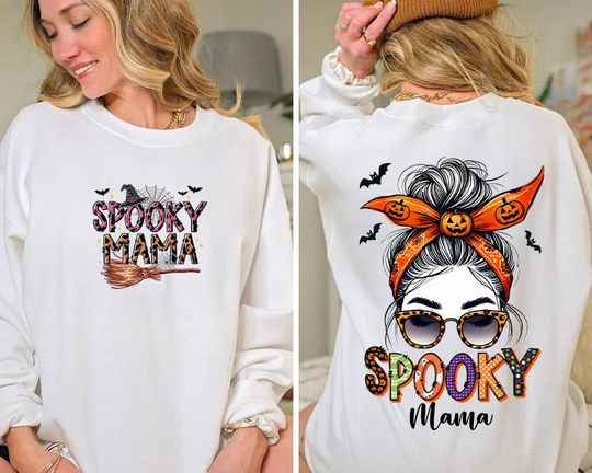 Halloween Spooky Mama Sweatshirt, Cute Mama Sweatshirt, Fall Mom Gift
