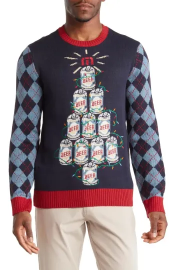 Travis Mathew Sweater MENS MEDIUM Ugly Christmas Ugly Sweater Good Tidings NEW