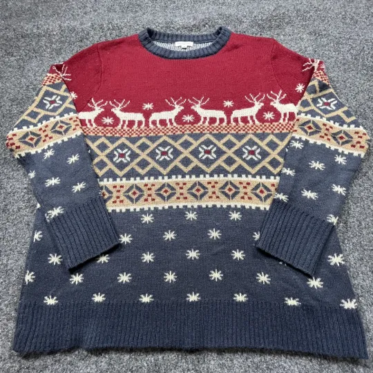 Discover ChicSoul Sweater Womens Size 1X XL Christmas Winter Blue Pullover Ugly Party Ski