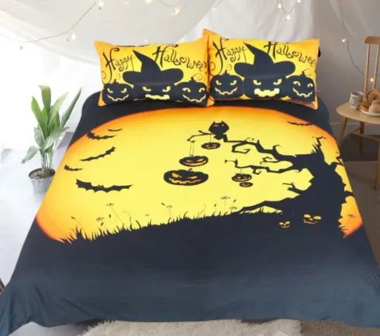 3D Halloween Party Bedding Set Queen King Zoe Pillowcases Duvet Cover
