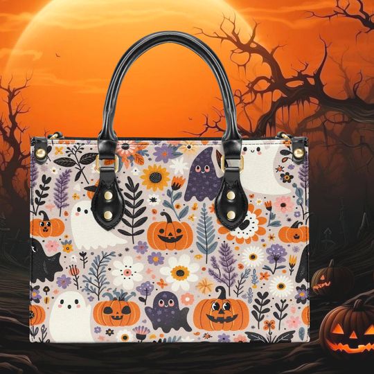Discover Women's Tote Bag shoulder bag  vegan leather Handbag tote purse Halloween botanical cottagecore design 2 sizes  Halloween handbag witchy