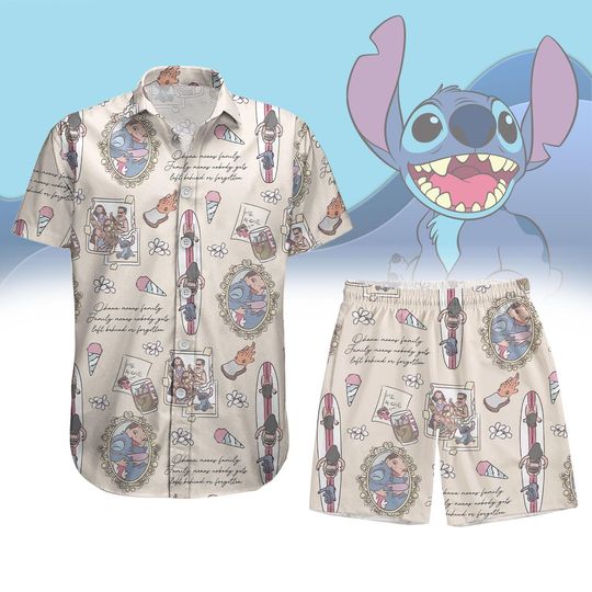 Ohana Means Family Disney Stitch Button Shirt, Lilo And Stitch Shorts, Disneyworld Disneyland Hawaiian Shirt,pudge Controls The Weather