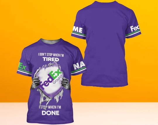 Custom Name FedEx Truck T-shirt 3D For Delivery Driver, FedEx 3D T-shirt